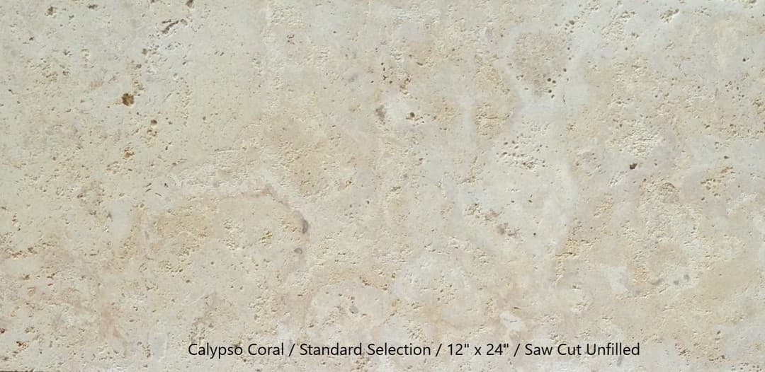Calypso Coral Standard 12x24 Saw Cut Unfilled