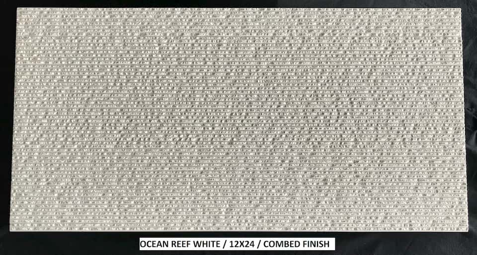 Ocean Reef White Combed Finish 12x24 Copy
