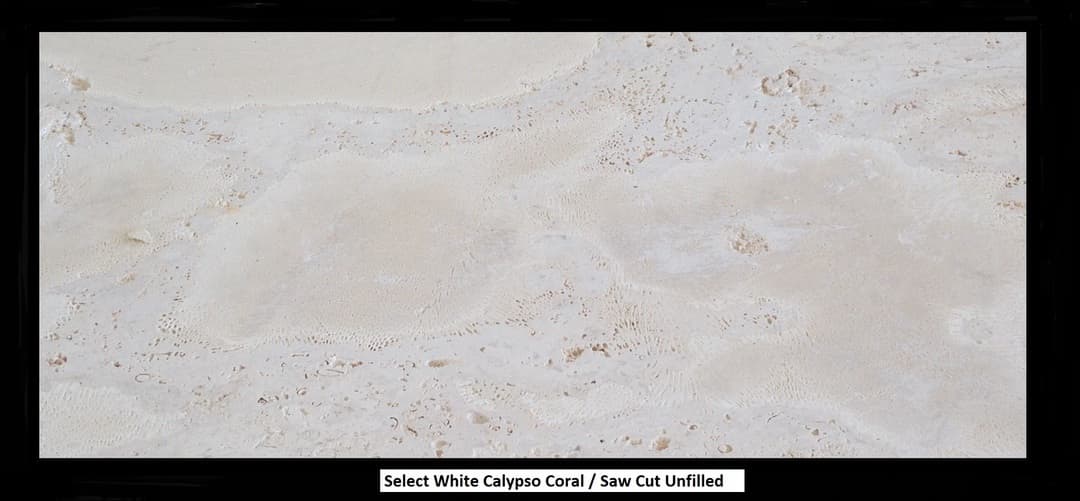Select White, Calypso Coral, Saw Cut Unfilled